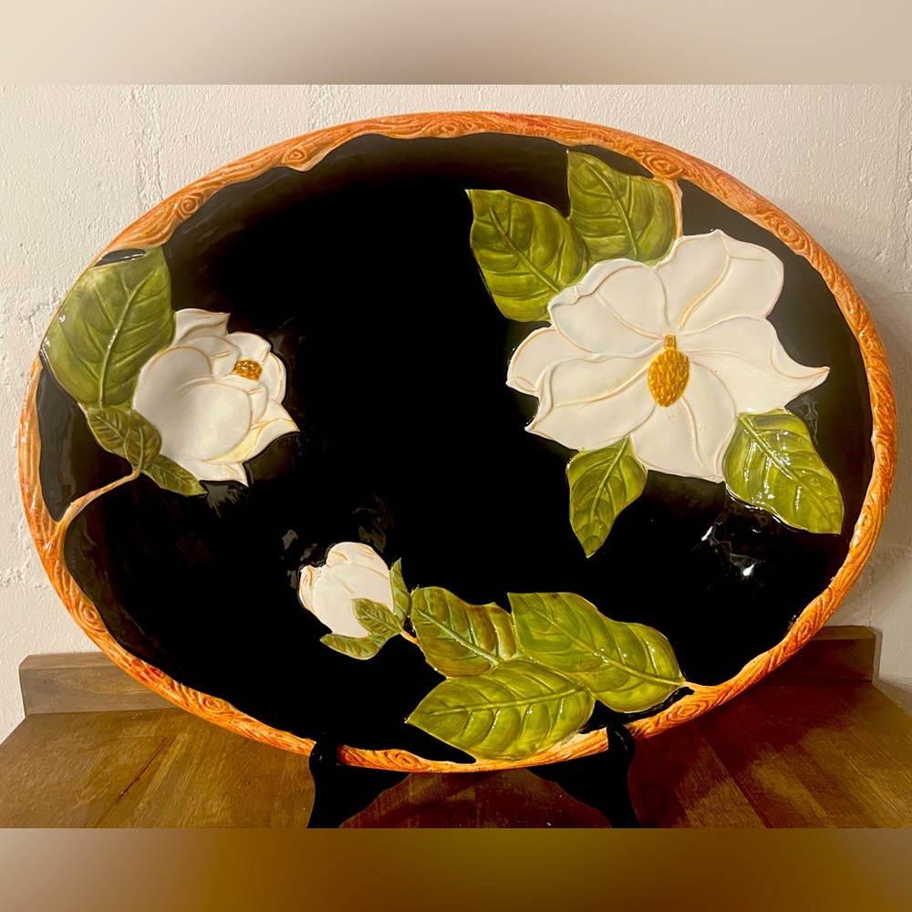 Artimino Magnolia Charm Hand Painted Earthenware Large 18.25” Platter